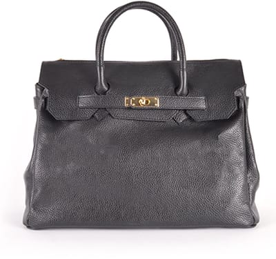 Giuliano lederen handtas Alberta - Dames - Made in Italy - Zwart