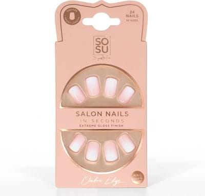 SOSU by SJ False Nails Ombre Edge- Kunstnagels - Nagels - Press on nails - Plaknagels - Nepnagels - 24 stuks - Beste Kwaliteit
