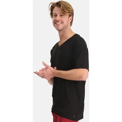 Comfortabel & Zijdezacht Bamboo Basics T-Shirts Vance V-hals (2-pack) - Zwart - S