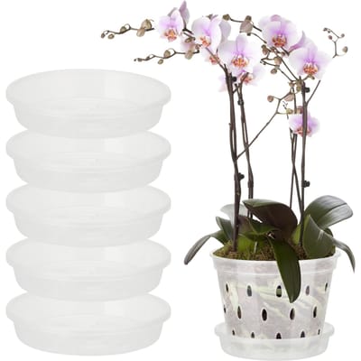 Orchideeënpotten met Gaten Ademend Transparant Plastic Orchideeënplantenbak Plantenpot voor Binnen Buiten Tuin gray