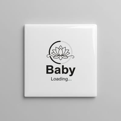 Baby Loading… Keramische Tegel – Schattige Zwangerschap Aankondiging & Kinderkamer Wanddecoratie – 15 x 15 cm