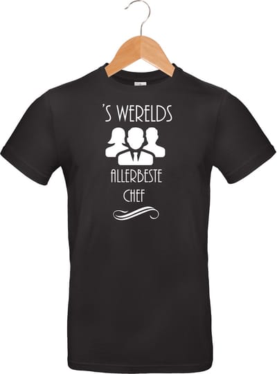 Mijncadeautje T-shirt - 's Werelds beste Chef - unisex Zwart (maat XXL)