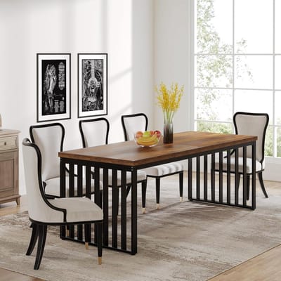 Eettafel 160x80 cm – Industriële Rechthoekige Eettafel voor 4-6 Personen – Zwarte Keukentafel met Metalen Frame – Moderne Houten Eettafel – Duurzaam & Stabiel – Dader