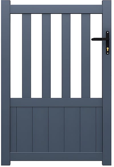 Vente-unique Opengewerkte aluminium draaipoort L100 x H140 cm antraciet TARNOS II