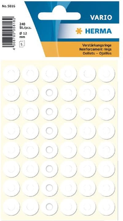 Versterkingsringen HERMA 5816 12mm 240 stuks