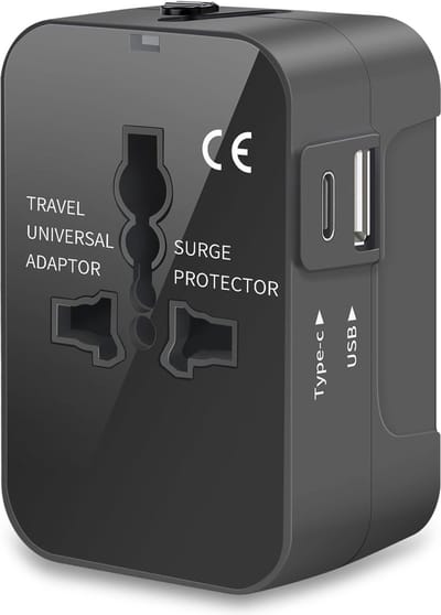 reisadapter - universele wereldstekker - reisstekker -adapter voor 155 landen - dubbele USB-poorten - reisadapter Amerika - reisadapter Engeland