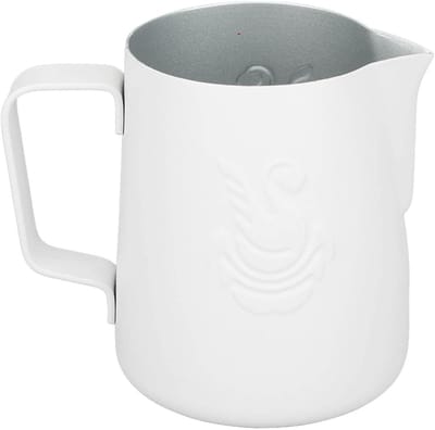 Melkopschuimkan - Koffiebeker - Latte Art Maken - Puntige Uitloop - 380 ml - Wit