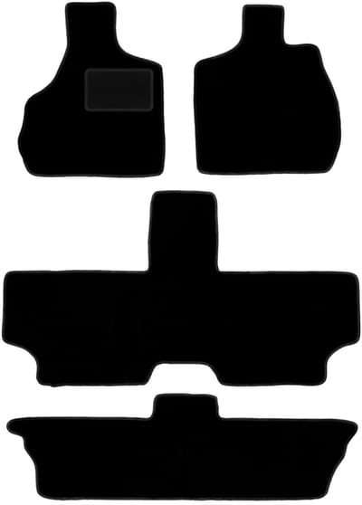 Zwarte velours vloermatten voor: Chrysler Grand Voyager III 7-zits (2000-2008)