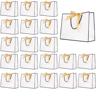Dailygoods- Geschenkzakjes Luxe - 20 Stuks - Grote Cadeauzakjes - Robuuste Constructie - Papier - 32 x 25 x 11 cm - Cadeauzakken