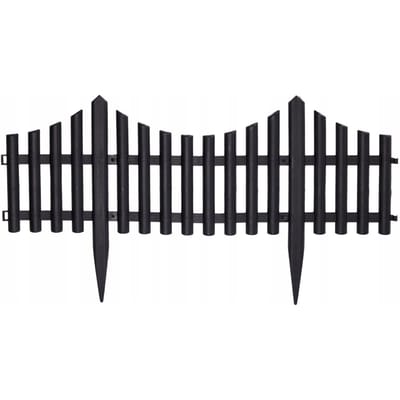 Koopman - Tuinpalisade - Plastic Rand - Zwart - 32x60cm