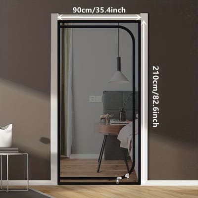 Eenvoudig te installeren zelfklevende hor met ritssluiting - multifunctioneel muggennet, Geschikt voor woonkamers, slaapkamers en gangen - boren is niet nodig, duurzaam scheidingsnet.