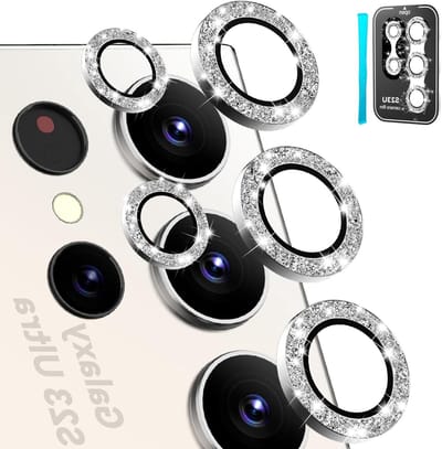 Camera Lens Protector voor Samsung Galaxy S23 Ultra - 9H Gehard Glas en Aluminium Ring - 5G Bescherming met Verwijdertool voor 6.8 inch Smartphone