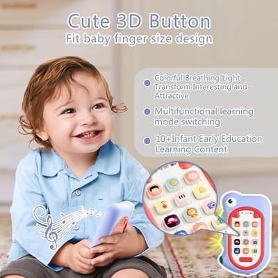 Dinosaurus Baby Telefoon Speelgoed, Baby Speelgoed 6-12 Maanden Baby Jongen Geschenken met 80+ Geluidseffecten Kleur Veranderend Licht 1 Jaar Oude Jongen Verjaardagscadeau Kous Stuffers 6