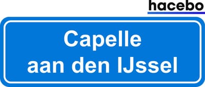 Hacebo - Plaatsnaam Sticker - 29x10 CM - Capelle aan den IJssel sticker - Verkeersborden sticker - grappige cadeaus - Capelle aan den IJssel