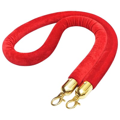 vidaXL - Afzetkoord - fluweel - rood - en - goudkleurig
