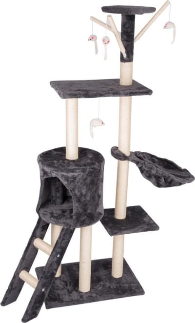 maxxpro Kattenmeubel - 140 x 50 x 35 CM - MDF/ Sisal/ Pluche - Donkergrijs