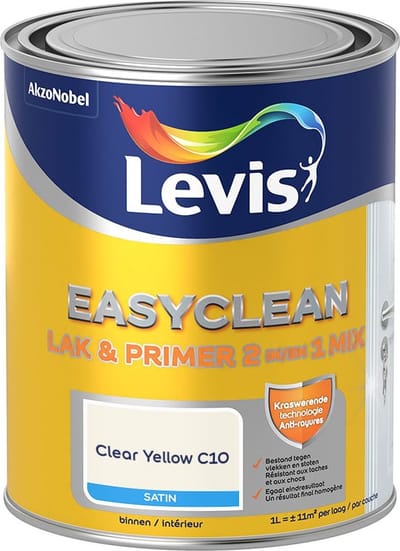 Levis - Easyclean Lak & Primer 2-In-1 Mix - Clear Yellow C10 - Mengverf - 1 L