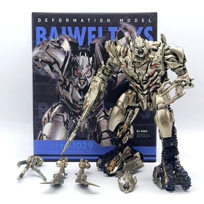 Derniers Baiwei Tw1029 Ss13 Megatro Très Peints Tank-en-Robot Jouets Transformables Modèle en Plastique Figurines d'Action Garçons Collection Cadeaux gray