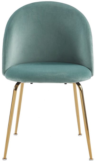 Vente-unique Set van 2 MELBOURNE stoelen - Fluweel en goudmetaal - Saliegroen