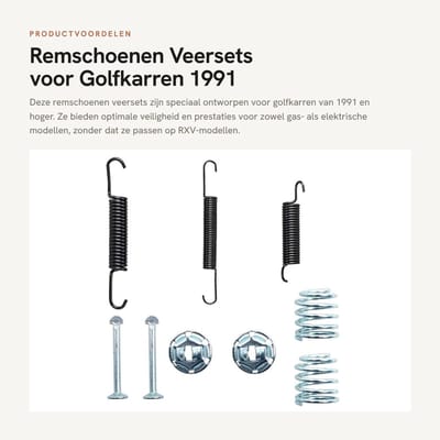 Dailygoods - Remschoenen Veersets voor Golfkarren 1991 en Hoger