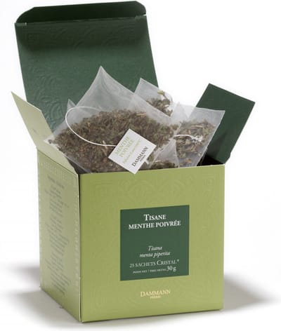 Dammann Frères - Tisane Menthe Poivrèe 25 cristal zakjes - Kruidenthee pepermunt - zonder theïne - Composteerbare theebuiltjes