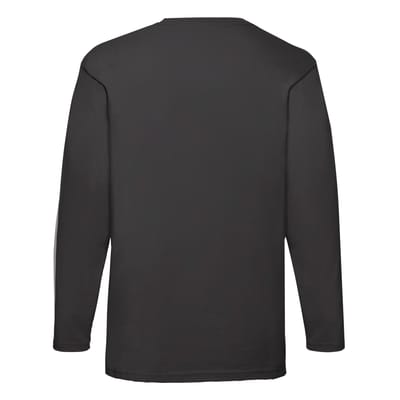 Fruit of the Loom Heren Valueweight T-shirt met lange mouwen (Zwart)