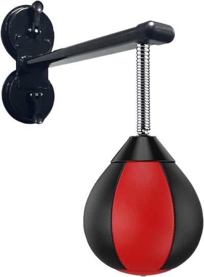 Bokslamp - Bokszak Speedball - Thuis Fitness - Sterke Zuignap - 10x10mm - Rood