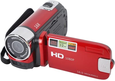 Store_7 - Videocamera - 2,7 Inch Draaibaar Scherm - 16 MP 16x Digitale Zoom - Rood - Vlogging-camerarecorder - Geschikt voor Reizen en Huwelijk