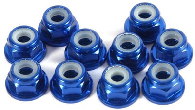 Set van 10 M3 CNC Aluminium Zelfsluitende Moeren met Nylon Flenzen - Blauwe Moeren voor Metaalbewerking en Bevestiging