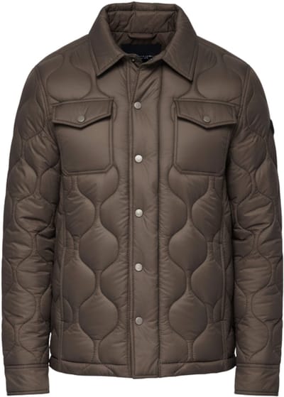 OMBRE Jas - Lange Mouw - Drukknopen - Effen Bruin S