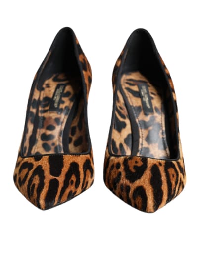 Dolce & Gabbana Bruine Luipaard Kalfs-Haar Hakken Pumps Schoenen
