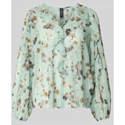 Blouse in all-over look met volants