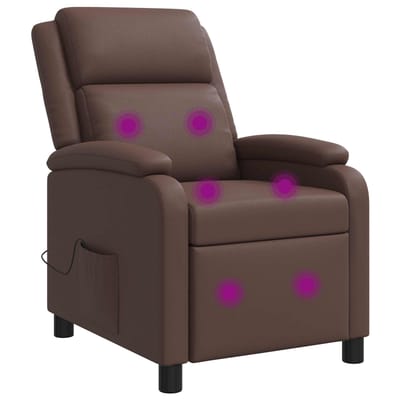 vidaXL - Massage - Relaxstoel - Bruin - Kunstleer