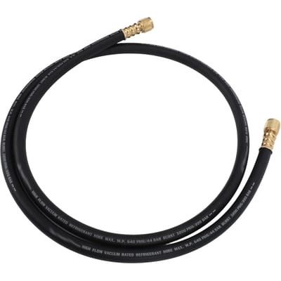 Tuyau à vide HVAC 6 pieds de long Raccord 3/8 po x 3/8 po Pression de travail 640 PSI Pression d'éclatement 3200 PSI Tuyau de charge de réfrigérant