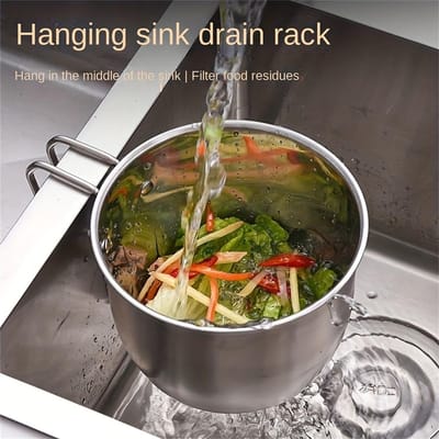1 stuks Keukenspoelbak Hangende Roestvrijstalen Druppel Afgewassen Groente Multifunctionele Opberg Chopsticks en Lepels Mand gray