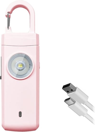 Persoonlijk alarm - Senioren Alarm - Persoonlijk Zakalarm -Zelfverdediging Sirene - Veiligheid Alarm - Persoonlijke Alarmknop - Sleutelhanger - Met zaklamp - Voor vrouwen - meisjes en ouderen - roze