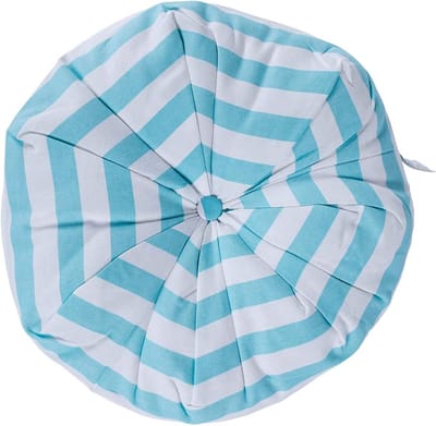 Homescapes vloerkussen achthoekig blauw strepen 100% katoen met polyester vulling Ø 40 cm