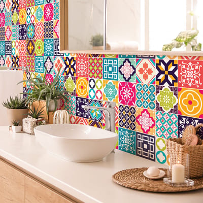 Muurstickers - Zelfklevende tegelmuurstickers voor keuken en badkamer - 24 Ruviona tegelstickers - 24 stickers 10x10cm