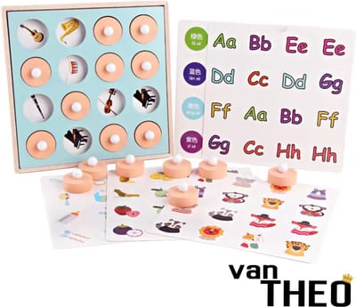 Geheugen Spelletjes - Houten Montessori Speelgoed - Educatief Speelgoed 3 Jaar