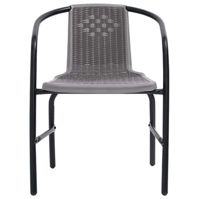 vidaXL - Tuinstoelen - 2 - st - 110 - kg - kunststof - rattan - en - staal