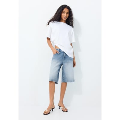 Stradivarius T-shirt met schoudervullingen  Ecru XS