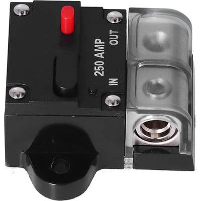 Disjoncteur 250A Automatique Porte-fusibles Noirs Onduleur avec Vis Serviette Compressée pour Bateaux Moteurs Camions gray