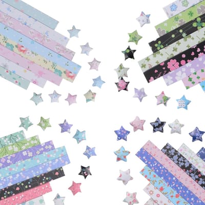 Origami sterren papierstrips 2080 stuks - kleurrijk - bloemenpatroon - voor DIY knutselen - ShopVlot