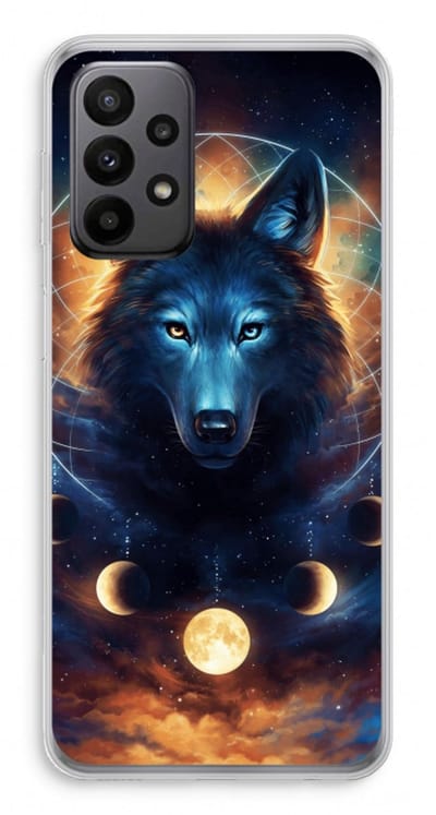Case Company® - Hoesje geschikt voor Samsung Galaxy A23 hoesje - Wolf Dreamcatcher - Soft Cover Telefoonhoesje - Bescherming aan alle Kanten en Schermrand