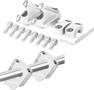 Stuur Riser - Motorfiets Stuurverhoger - Comfortabeler Rijden - Verhoogt Stuur 38mm - 7/8 22 mm - Zilver