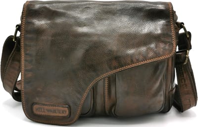 Hillburry schoudertas holster omslag gewassen leer bruin - (bxhxd) ca. 28cm x 23cm x 8cm