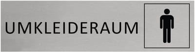 CombiCraft Aluminium Deurbordje "Umkleideraum Herren (Piktogramm) " 165x45mm met tape