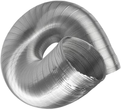 Flexibele aluminium buis DN 160 mm - 1,5 m lange afvoerslang voor verwarming, koeling en ventilatie