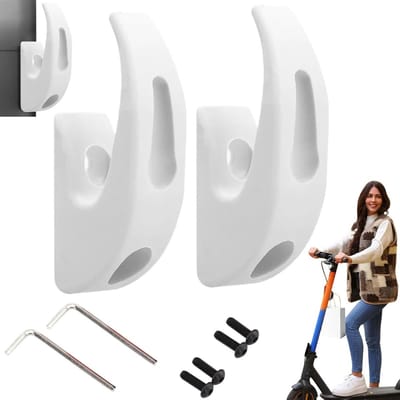 Tassenhaak geschikt voor Xiaomi M365/1S/Pro/Pro - Haak voor tas - Boodschappen - Haak geschikt voor Xiaomi - Scooter Haak - Haak voor elektrische step - Eenvoudig monteren - 2 Stuks Wit