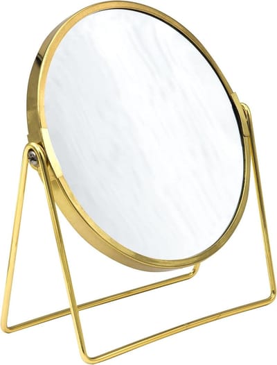 Make-up Spiegel Staande Spiegel Zomer Goud 5x Vergroting Handig Modern met 5x Vergroting Handig Modern